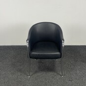 Zwarte Vergaderstoel - Chroom Onderstel