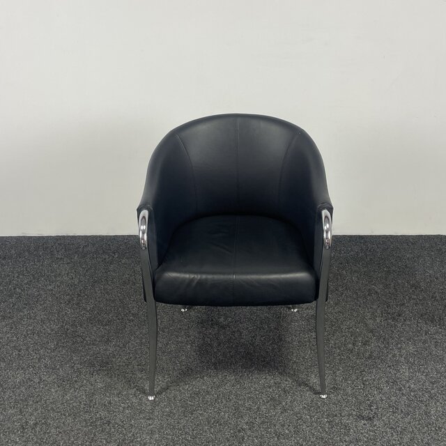 Zwarte Vergaderstoel - Chroom Onderstel