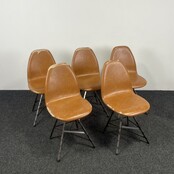 [SET] Spoinq Piramide Stoel - Staal | Cognac