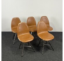 [SET] Spoinq Piramide Stoel - Staal | Cognac