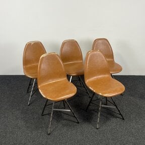 [SET] Spoinq Piramide Stoel - Staal | Cognac