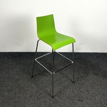 Groene Barkruk - Houten Zitting