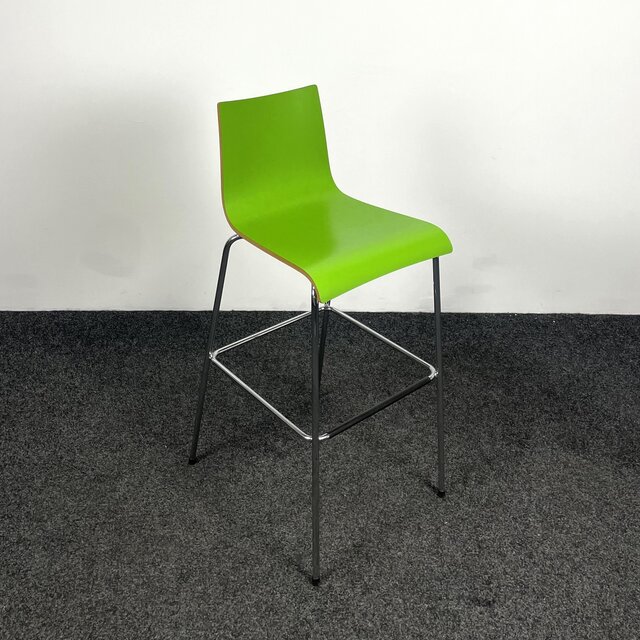 Groene Barkruk - Houten Zitting