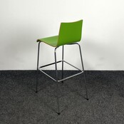 Groene Barkruk - Houten Zitting