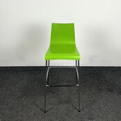 Groene Barkruk - Houten Zitting