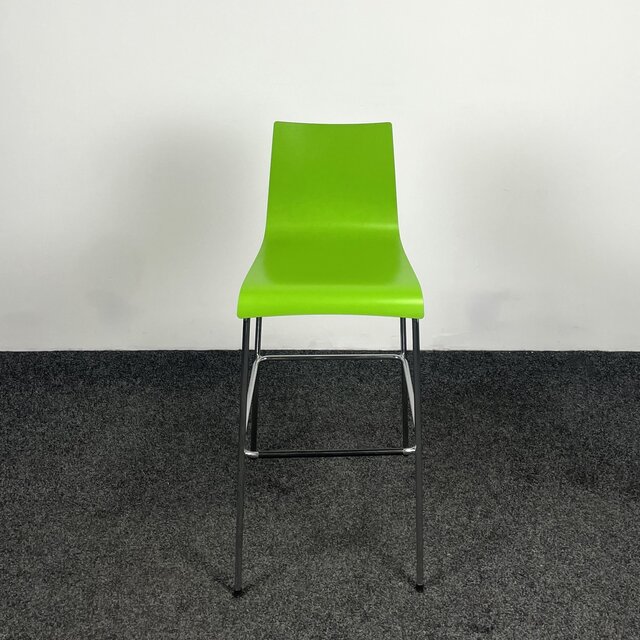 Groene Barkruk - Houten Zitting