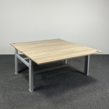 Duo Zit-Sta Bureau - Grijs Onderstel | Nieuw Blad Naar Keuze