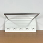 Witte Wandkapstok - 5 Haken en Bovenrek