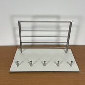 Witte Wandkapstok - 5 Haken en Bovenrek