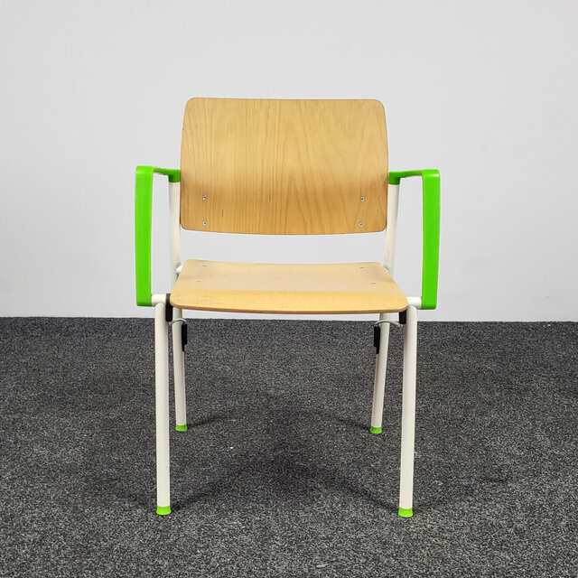Ahrend Schoolstoel - Groene Armleuningen