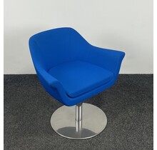 Blauwe Fauteuil - Chroom Onderstel