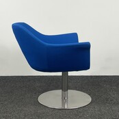 Blauwe Draaifauteuil - Chroom Onderstel