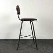 Barkruk met Kruisonderstel - Kunstlederen Zitting - Cognac