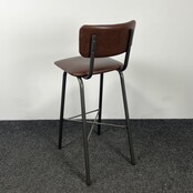 Barkruk met Kruisonderstel - Kunstlederen Zitting - Cognac