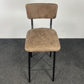 Barkruk met Kruisonderstel - Bruin | Kunstlederen Zitting