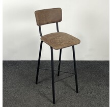 Barkruk met Kruisonderstel - Kunstlederen Zitting - Bruin