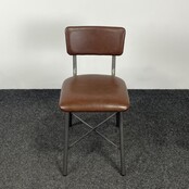 Stoel met Kruisonderstel - Kunstlederen Zitting - Cognac