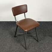 Stoel met Kruisonderstel - Kunstlederen Zitting - Cognac