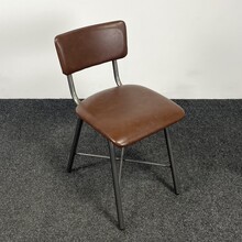 Stoel met Kruisonderstel - Cognac | Kunstlederen Zitting