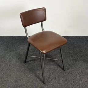 Stoel met Kruisonderstel - Cognac | Kunstlederen Zitting