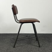 Stoel met Kruisonderstel - Kunstlederen Zitting - Cognac