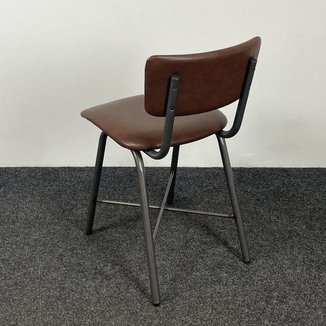 Stoel met Kruisonderstel - Cognac | Kunstlederen Zitting
