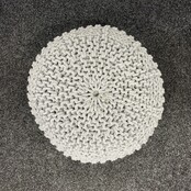 Gebreide Poef - Grijs | Ø 50 cm