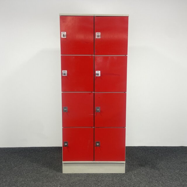 Rode Lockerkast - 8-deurs | 194,5 x 79 x 50 cm (a)