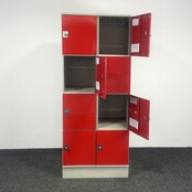 Rode Lockerkast - 8-deurs | 194,5 x 79 x 50 cm (a)