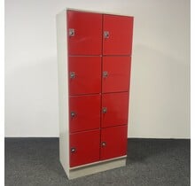 Rode Lockerkast - 8-deurs | 194,5 x 79 x 50 cm (a)