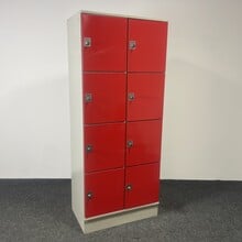 Rode Lockerkast - 8-deurs | 194,5 x 79 x 50 cm (a)