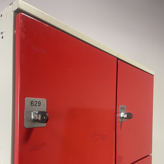 Rode Lockerkast - 8-deurs | 194,5 x 79 x 50 cm (a)