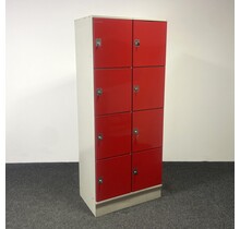 Rode Lockerkast - 8-deurs | 194,5 x 79 x 50 cm (b)