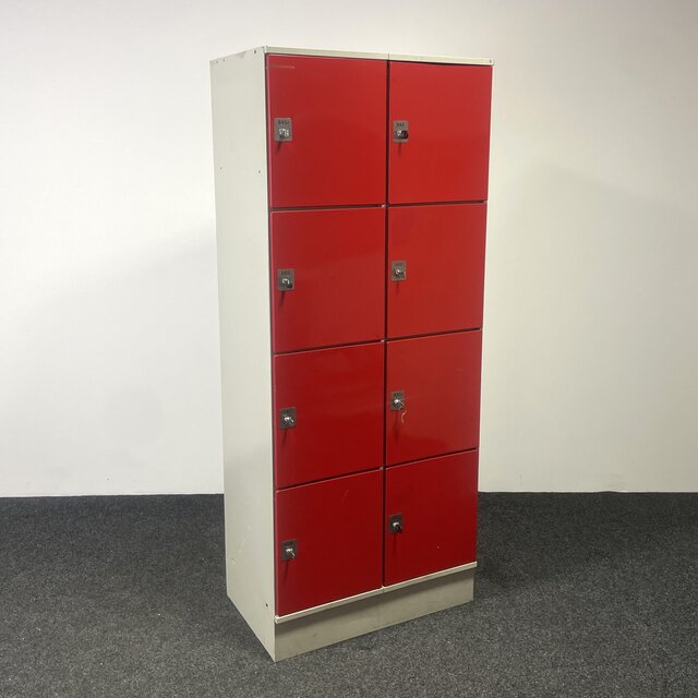 Rode Lockerkast - 8-deurs | 194,5 x 79 x 50 cm (b)