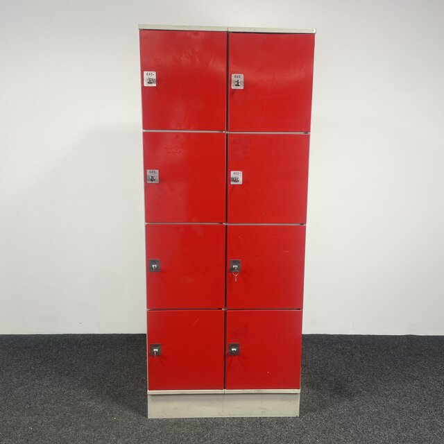 Rode Lockerkast - 8-deurs | 194,5 x 79 x 50 cm (b)