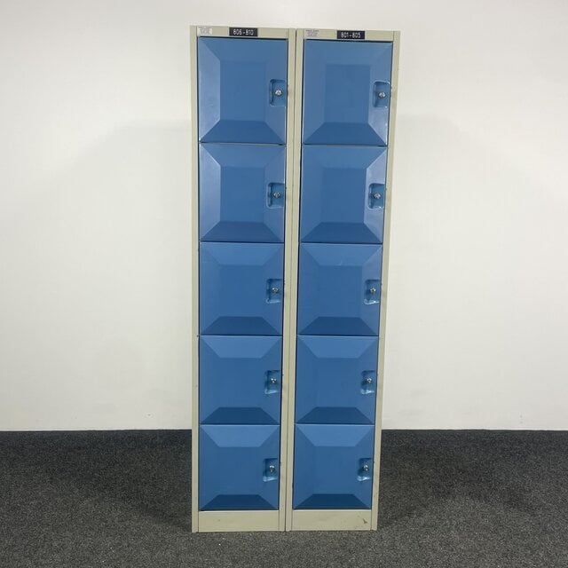 Blauwe Lockerkast - 10-deurs | 193 x 74 x 56 cm