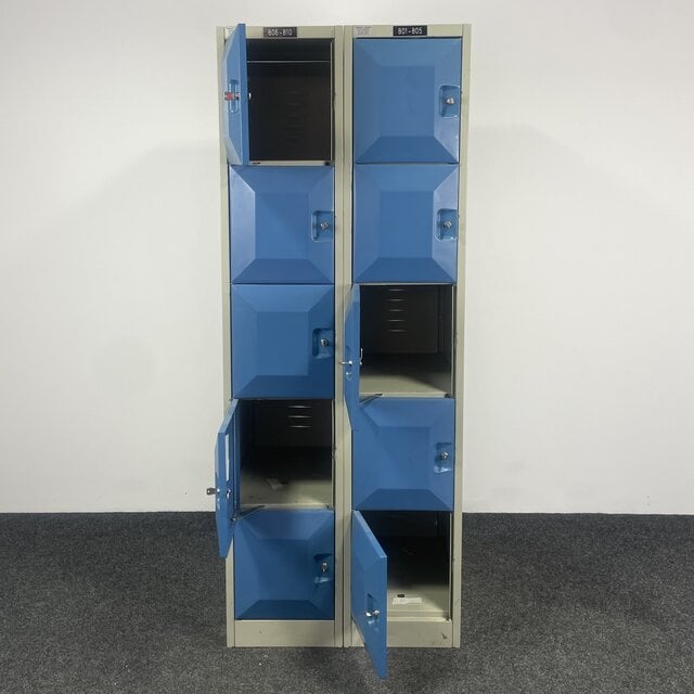 Blauwe Lockerkast - 10-deurs | 193 x 74 x 56 cm