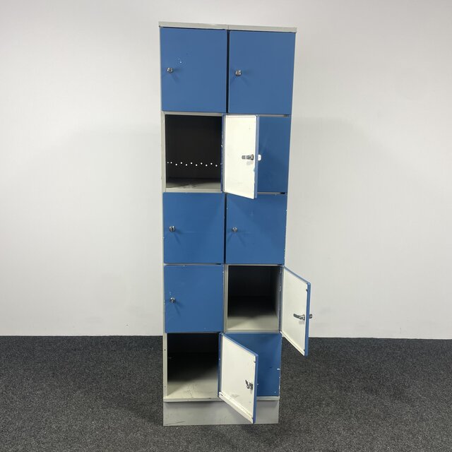 Blauwe Lockerkast - 10-deurs | 195 x 60 x 50 cm