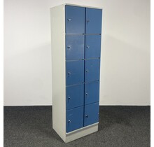 Blauwe Lockerkast - 10-deurs | 195 x 60 x 50 cm