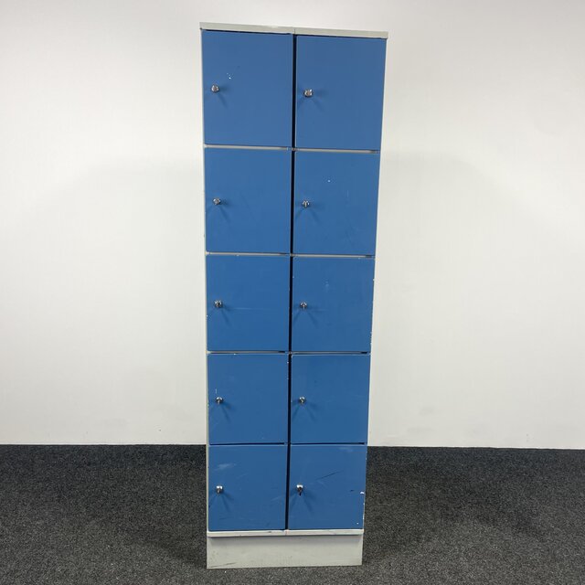 Blauwe Lockerkast - 10-deurs | 195 x 60 x 50 cm