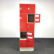Rode Lockerkast - 10-deurs | 196 x 60 x 50 cm