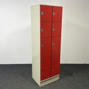 Rode Lockerkast - 10-deurs | 196 x 60 x 50 cm