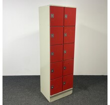 Rode Lockerkast - 10-deurs | 196 x 60 x 50 cm