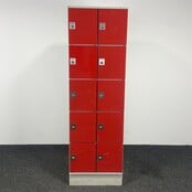 Lockerkast 10-deurs - Rood | 196 x 60 x 50 cm