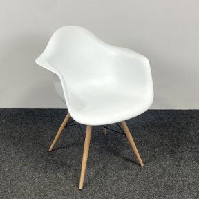 Witte Kuipstoel - Houten Onderstel