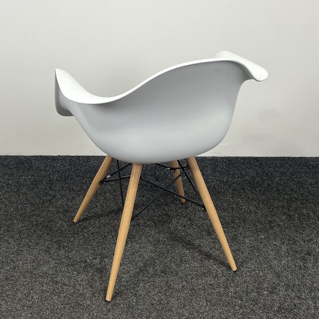 Witte Kuipstoel - Houten Onderstel