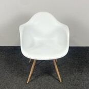 Witte Kuipstoel - Houten Onderstel