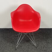 Rode Kuipstoel - Chroom Onderstel