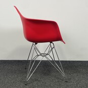 Rode Kuipstoel - Chroom Onderstel