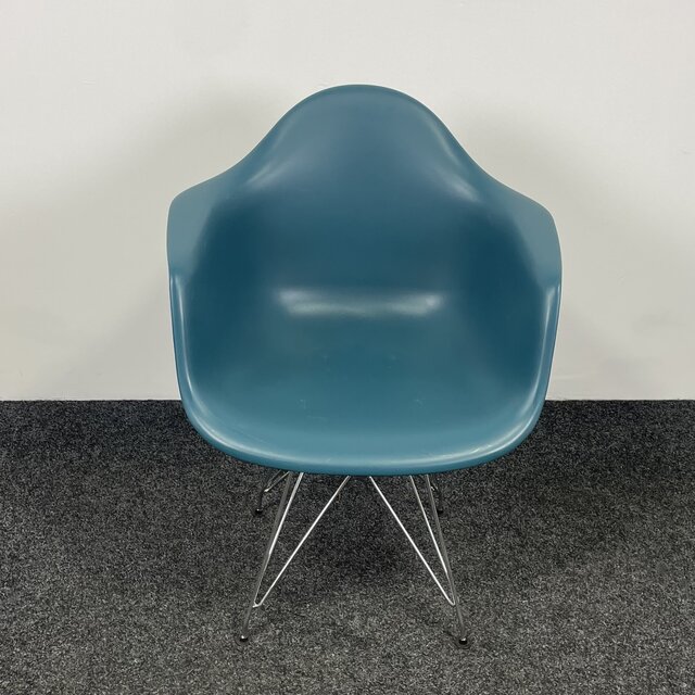 Petrolblauwe Kuipstoel - Chroom Onderstel